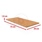 30x75 Cm Bambu Ahşap Raf - Suntalam Tekli Raf thumbnail 1