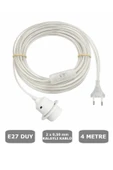 Şeffaf Kablolu E27 Beyaz Duylu, 4 Metre Arapuarlı (Aç Kapat Anahtar) (2X0,50) 65W thumbnail 1