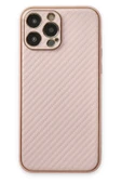 iPhone 13 Pro Kılıf Coco Karbon Silikon - Pembe-(5796) thumbnail 1