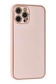 iPhone 12 Pro Max Kılıf Coco Karbon Silikon - Pembe-(5796) thumbnail 2