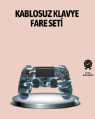 Bluetooth Kablosuz PS4 Gamepad Çift Motorlu Siyah Controller MİR80048064 thumbnail 1