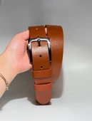 %100 Hakiki Deri Erkek Kemer Taba 4cm thumbnail 2