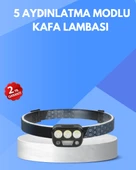 300 Lümen Sensörlü LED Kafa Lambası USB Şarjlı SOS Modlu thumbnail 1