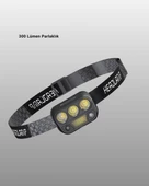 300 Lümen Sensörlü LED Kafa Lambası USB Şarjlı SOS Modlu thumbnail 5