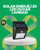 Solar Enerjili 20 LED Hareket Sensörlü Duvar Lambası thumbnail 1