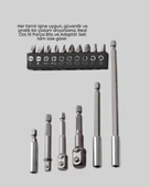 Ergonomik 16 Parça Bits Tornavida Uç ve Adaptör Seti thumbnail 5