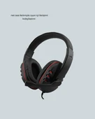 Kırmızı  Headset Mikrofonlu Sağlam Kablolu Konforlu thumbnail 2