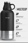 STEVIG 4 MULTI-CUP ÇELİK TERMOS 1.9 LT. BLACK ST-212 thumbnail 2