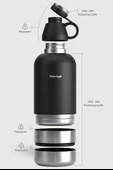STEVIG 4 MULTI-CUP ÇELİK TERMOS 1.9 LT. BLACK ST-212 thumbnail 7
