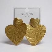 Gold Renk Çelik Kalp Küpe thumbnail 1