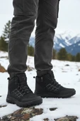 Siyah Suni Deri Erkek Outdoor Bot thumbnail 3