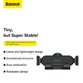 BASEUS STABLE GRA AİR ARAÇ İÇİ TEL. TUTUCU LITE thumbnail 3
