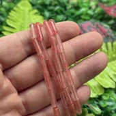 Silindir Gül Kuvars Taşı 4x13 MM thumbnail 2