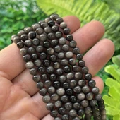 Küre Silver Obsidyen Taşı 6 MM thumbnail 2