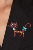 Neşeli Kedi Figürlü Canlı Renkli Broş thumbnail 5