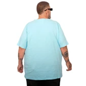Büyük Beden  Bisiklet Basic Tshirt 20031 turkuaz thumbnail 4