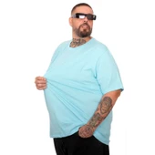 Büyük Beden  Bisiklet Basic Tshirt 20031 turkuaz thumbnail 2