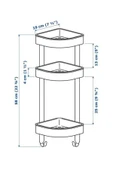IKEA BROGRUND Duş Sepeti, Paslanmaz, Çelik, 19x58 cm thumbnail 4