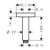 Hansgrohe Tavan Bağlantısı E 10 cm Krom thumbnail 2