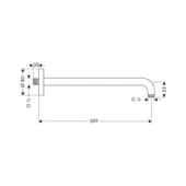 Hansgrohe Duş Dirseği 389 mm Krom thumbnail 2