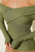 Madonna Çapraz Yaka Bluz Yeşil thumbnail 2