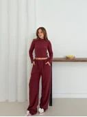 Balıkçı yaka örme takım bordo thumbnail 1
