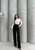 Cırtlı pantolon krep siyah pt thumbnail 2