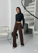Fitilli şardonlu pantolon kahve thumbnail 2