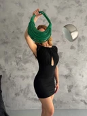 Pencereli mini mikro elbise s3843 thumbnail 5