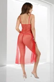 Kırmızı Dantelli Tül Gecelik - M057 thumbnail 3