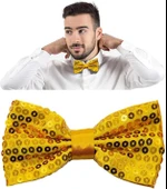 Gece Işıltısı Altın Payetli Pullu Papyon 7x2 cm thumbnail 3