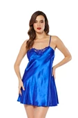 Saks Mavi Saten Gecelik - M-264 thumbnail 1