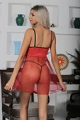 Kırmızı Şifon Gecelik - 659 thumbnail 4