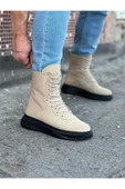 Bej Kömür Süet Uzun Bağcıklı Bot thumbnail 1