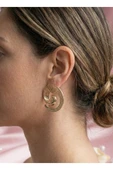 Gold Çizgili Spiral Küpe thumbnail 4