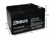 ORBUS / 12V 12 Ah Kuru Akü thumbnail 2