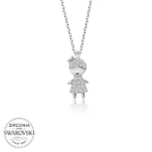 Swarovski Taşlı Gümüş Çocuk Bayan Kolye thumbnail 1