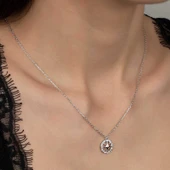 Swarovski Taşlı Gümüş Çember Bayan Kolye thumbnail 2