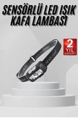 Sensörlü Şarjlı Type-c Şarj Işıklı Kafa Lambası Kamp Lambası thumbnail 1