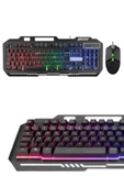 Işıklı  Q Klavye Mouse Seti Siyah   Klavye thumbnail 3