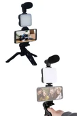 Video Making Kit Telefon Tutucu Vlog Video Mini Led Işıklı thumbnail 2