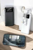 20.000 Mah Led Işıklı Lcd Ekran Usb Girişli Type-c Lightning Powerbank thumbnail 2