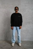Erkek Baskılı Sweat - Siyah thumbnail 3