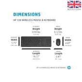 HP 2V9E6AA 330 WİRELESS KLAVYE-MOUSE COMBO SET İNGİLİZCE - SİYAH thumbnail 3