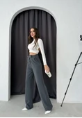 Cırtlı pantolon krep füme pt thumbnail 5