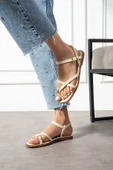 Nordi Bej Cilt Kemerli Sandalet thumbnail 3