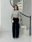Fitilli şardonlu pantolon siyah thumbnail 5
