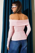 Madonna Yaka Düğmeli Bluz pembe thumbnail 4