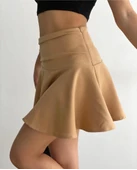 Kemerden büzgülü etek camel thumbnail 3