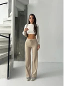 Fit comfort bej salaş pantolon thumbnail 5